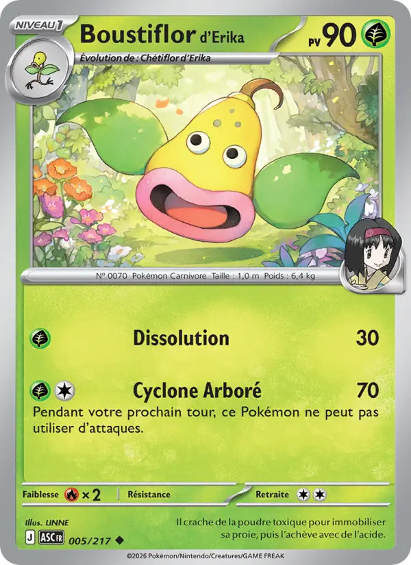Carte Pokemon 005/217 Boustiflor d'Erika Reverse | LorenZone