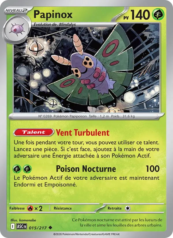 Carte Pokemon 015/217 Papinox Reverse | LorenZone