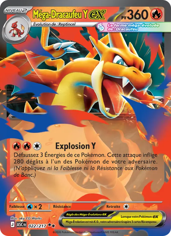 Carte Pokemon 022/217 Méga-Dracaufeu Y-ex Holo | LorenZone