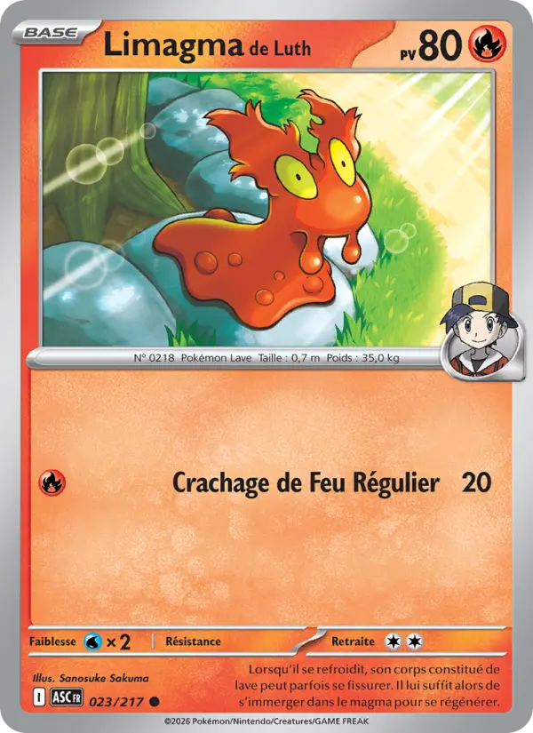 Carte Pokemon 023/217 Limagma de Luth Reverse | LorenZone