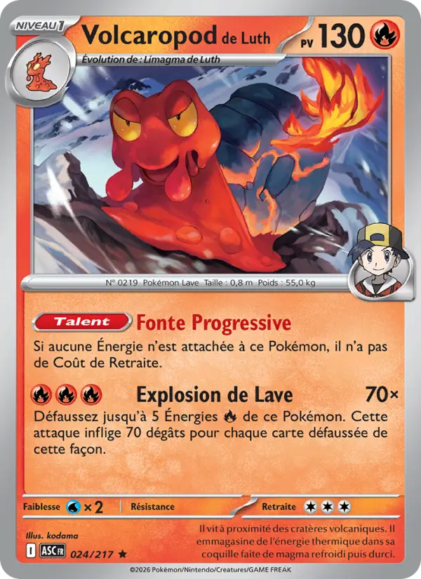 Carte Pokemon 024/217 Volcaropod de Luth Reverse | LorenZone
