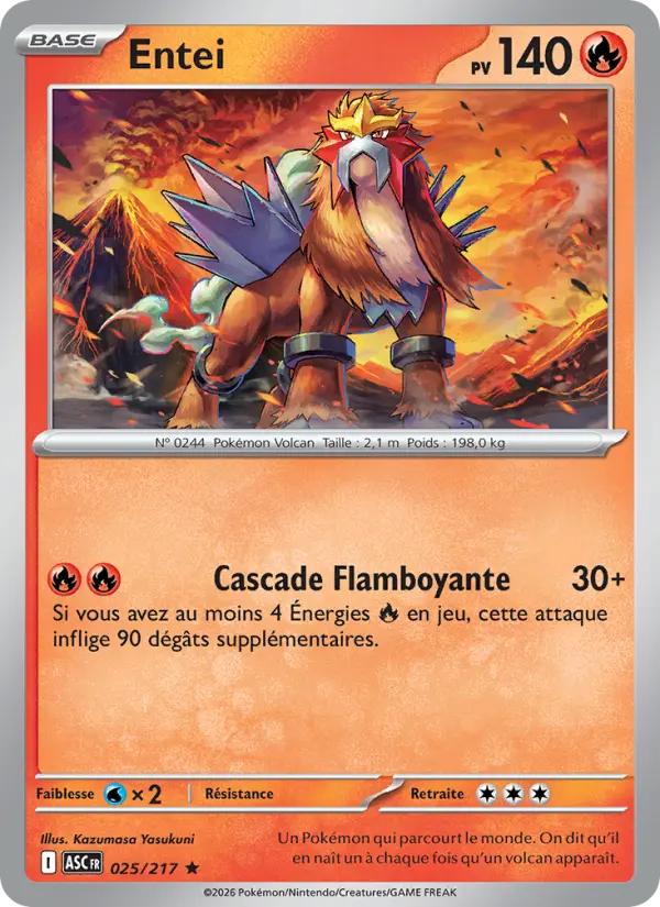 Carte Pokemon 025/217 Entei Reverse | LorenZone