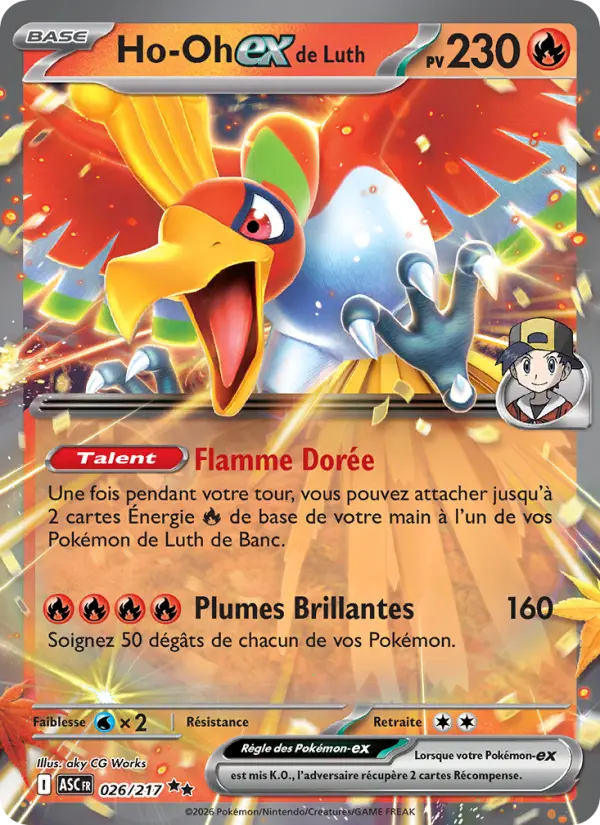 Carte Pokemon 026/217 Ho-Oh-ex de Luth Holo | LorenZone