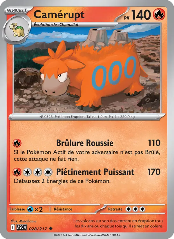 Carte Pokemon 028/217 Camérupt Reverse | LorenZone
