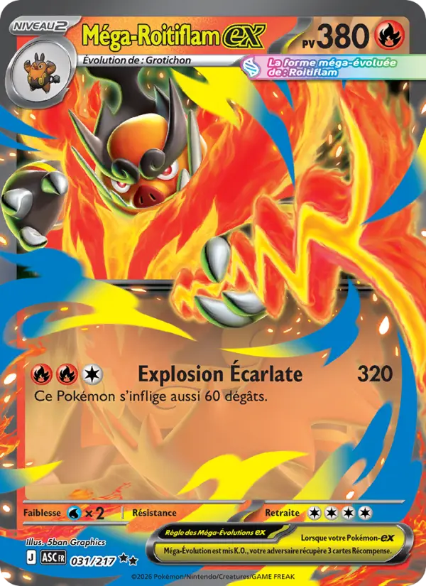 Carte Pokemon 031/217 Méga-Roitiflam-ex Holo | LorenZone