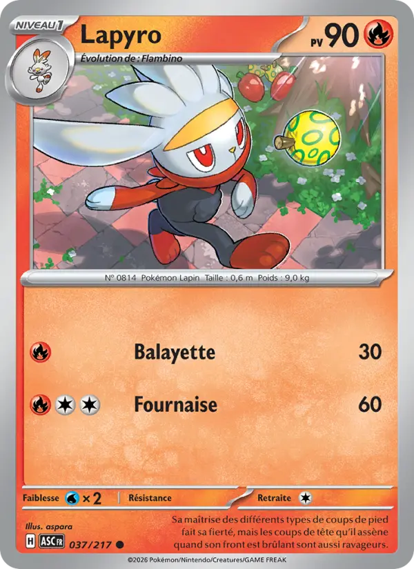 Carte Pokemon 037/217 Lapyro Reverse | LorenZone