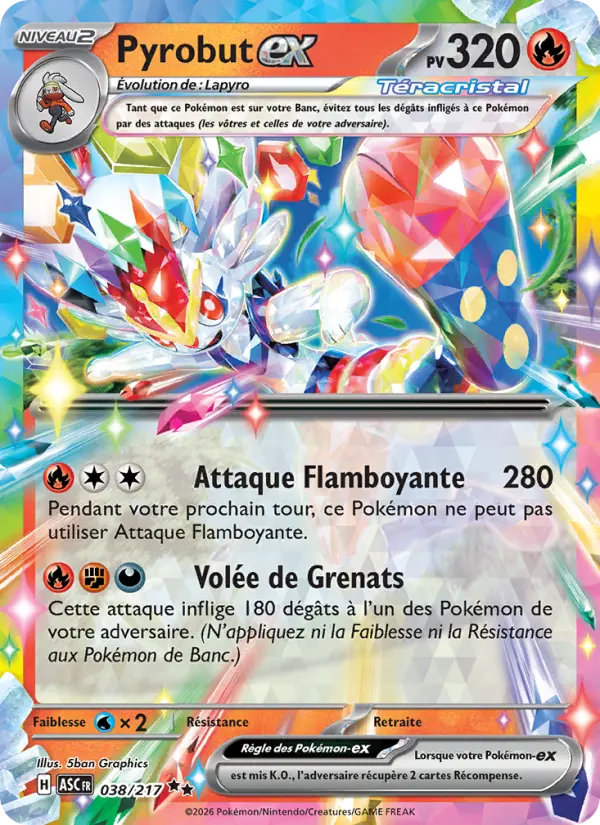 Carte Pokemon 038/217 Pyrobut-ex Holo | LorenZone