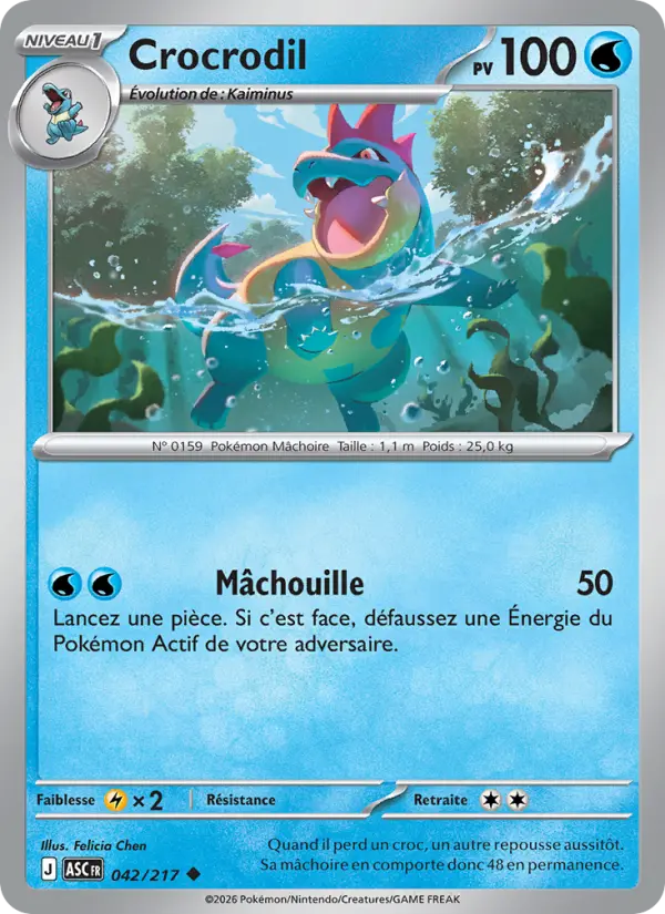 Carte Pokemon 042/217 Crocrodil Reverse | LorenZone