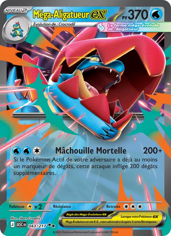 Carte Pokemon 043/217 Méga-Aligatueur-ex Holo | LorenZone