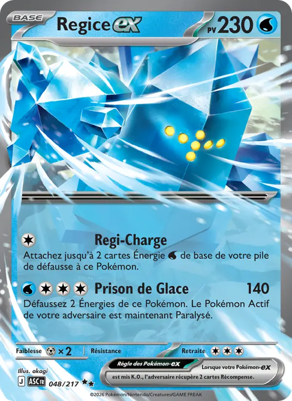 Carte Pokemon 048/217 Regice-ex Holo | LorenZone