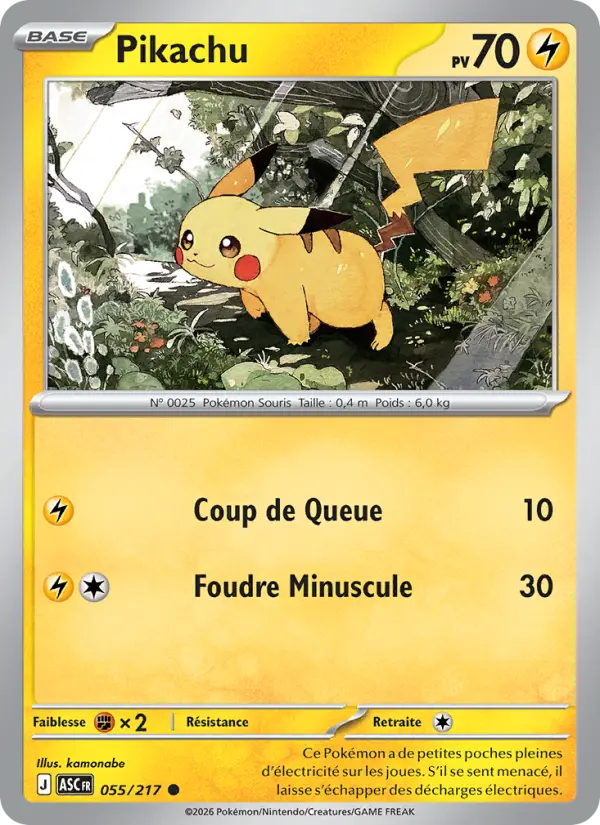 Carte Pokemon 055/217 Pikachu Reverse | LorenZone