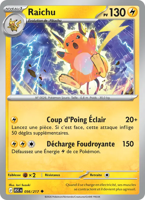 Carte Pokemon 056/217 Raichu Reverse | LorenZone