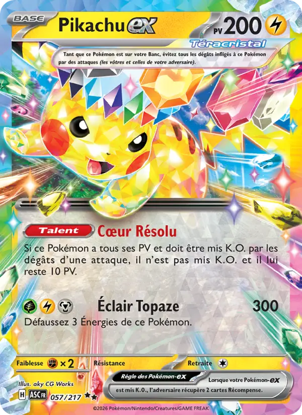 Carte Pokemon 057/217 Pikachu-ex Holo | LorenZone