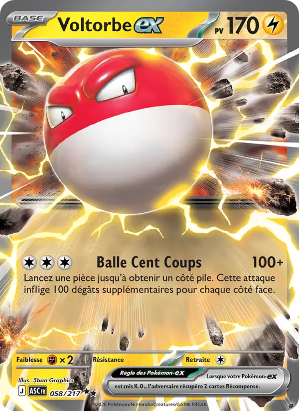 Carte Pokemon 058/217 Voltorbe-ex Holo | LorenZone