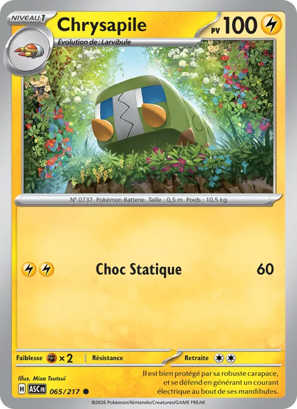 Carte Pokemon 065/217 Chrysapile Reverse | LorenZone