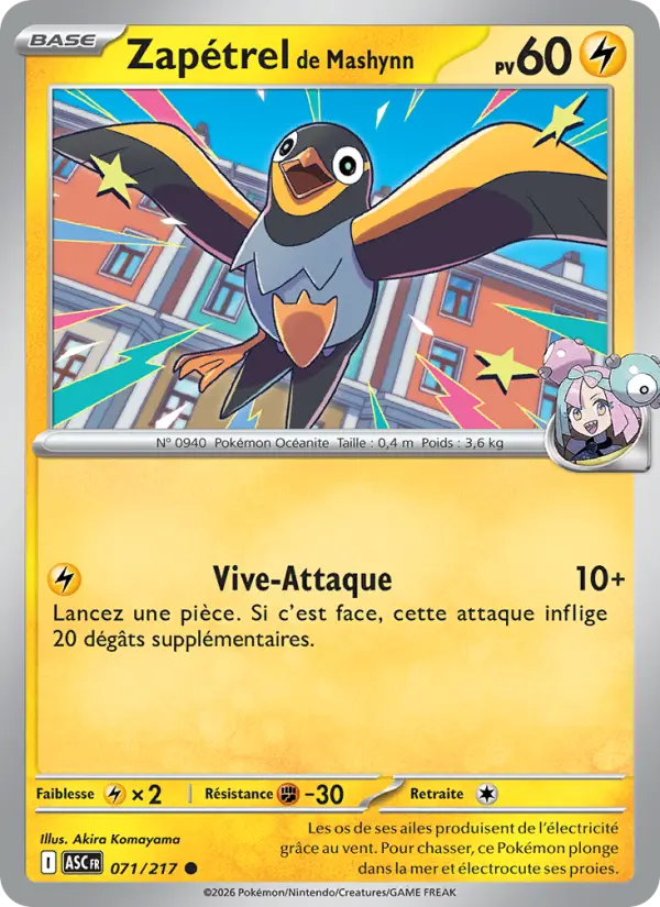 Carte Pokemon 071/217 Zapétrel de Mashynn Reverse | LorenZone