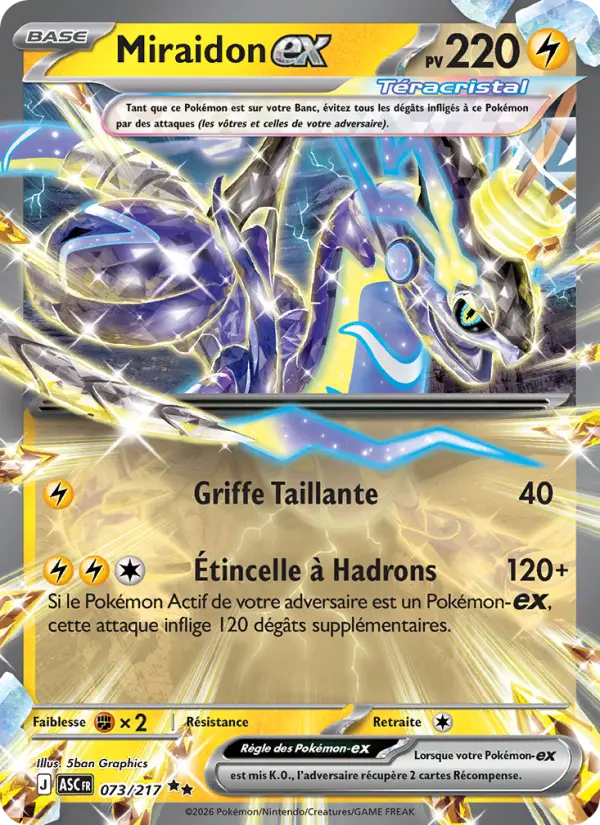 Carte Pokemon 073/217 Miraidon-ex Holo | LorenZone