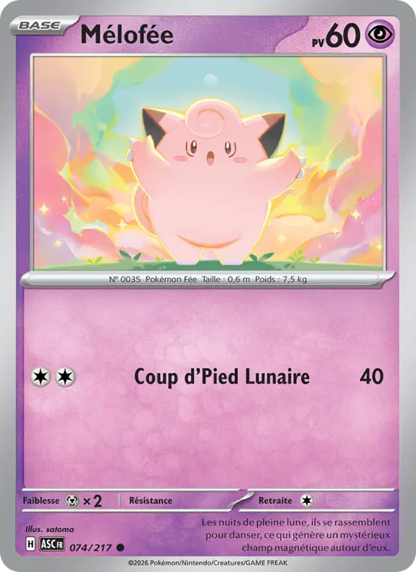 Carte Pokemon 074/217 Mélofée Reverse | LorenZone