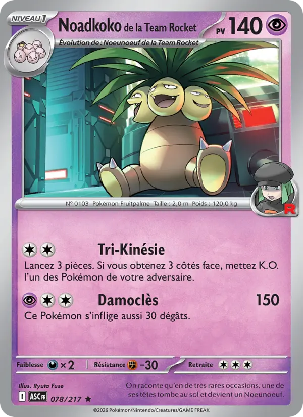 Carte Pokemon 078/217 Noadkoko de la Team Rocket Reverse | LorenZone