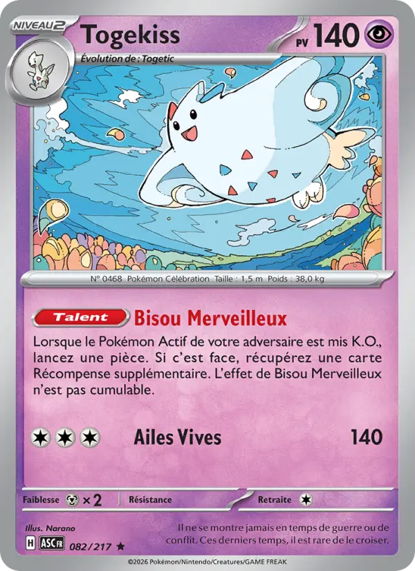 Carte Pokemon 082/217 Togekiss Reverse | LorenZone
