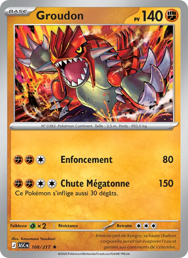 Carte Pokemon 108/217 Groudon Reverse | LorenZone
