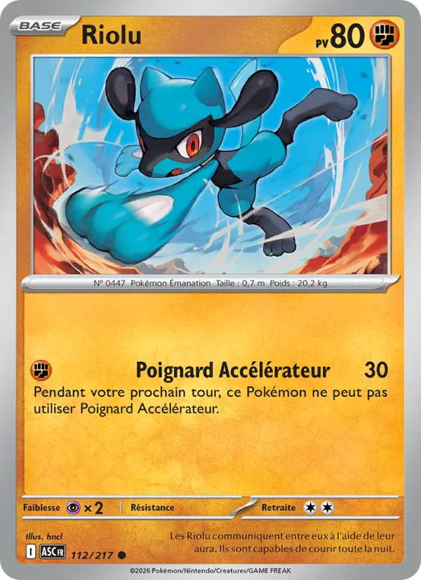 Carte Pokemon 112/217 Riolu Reverse | LorenZone