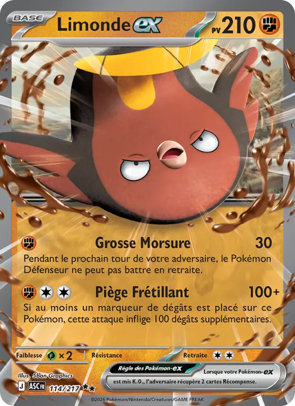 Carte Pokemon 114/217 Limonde-ex Holo | LorenZone