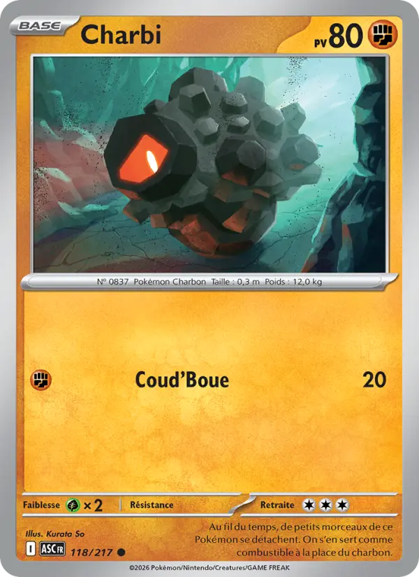 Carte Pokemon 118/217 Charbi Reverse | LorenZone