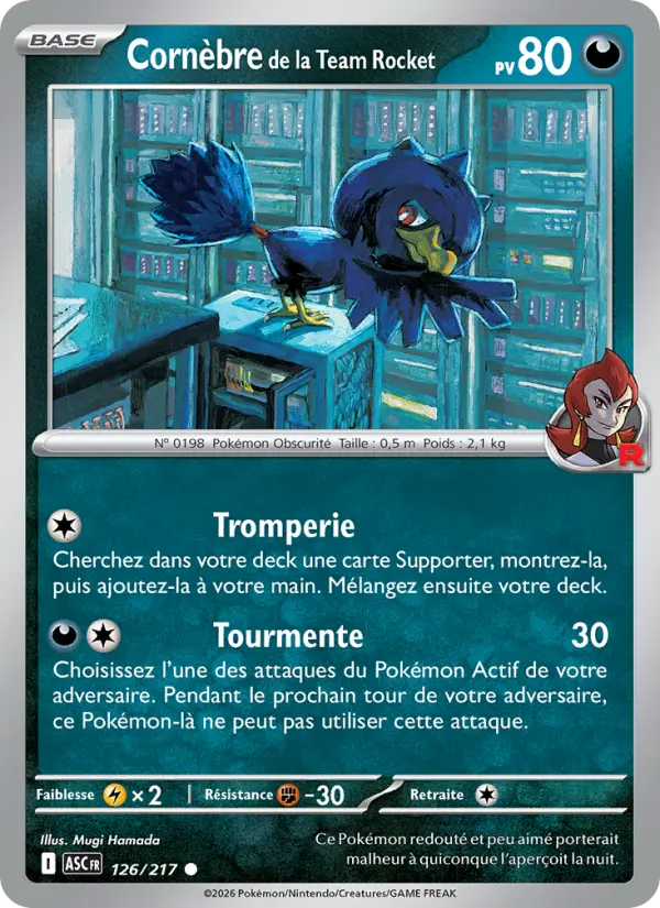 Carte Pokemon 126/217 Cornèbre de la Team Rocket Reverse | LorenZone