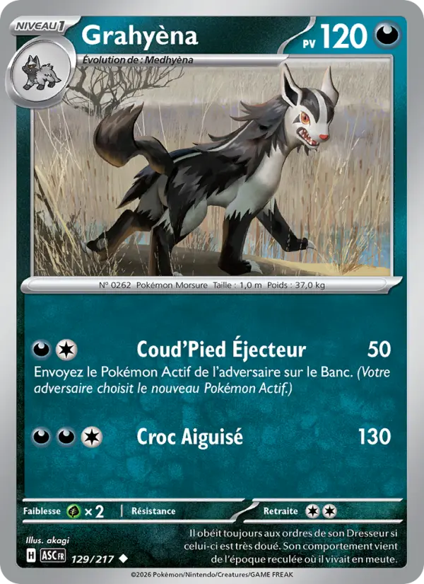 Carte Pokemon 129/217 Grahyèna Reverse | LorenZone