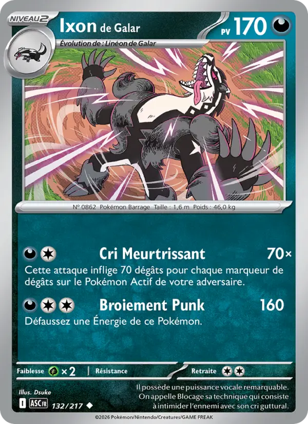Carte Pokemon 132/217 Ixon de Galar Reverse | LorenZone