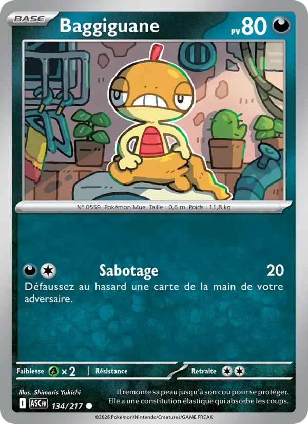 Carte Pokemon 134/217 Baggiguane Reverse | LorenZone
