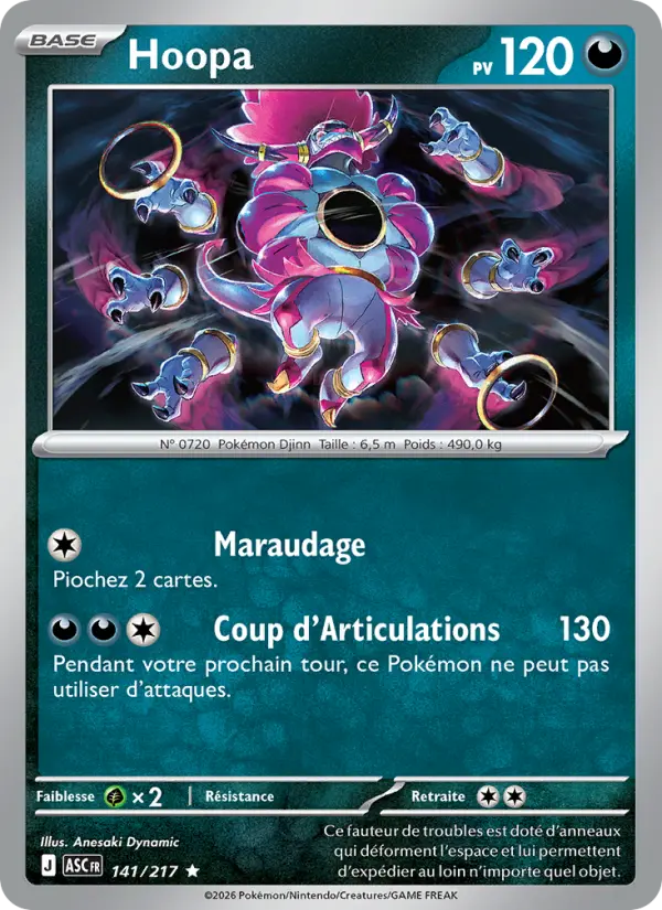 Carte Pokemon 141/217 Hoopa Reverse | LorenZone