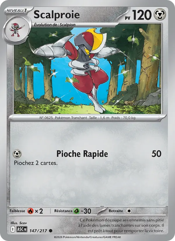 Carte Pokemon 147/217 Scalproie Reverse | LorenZone