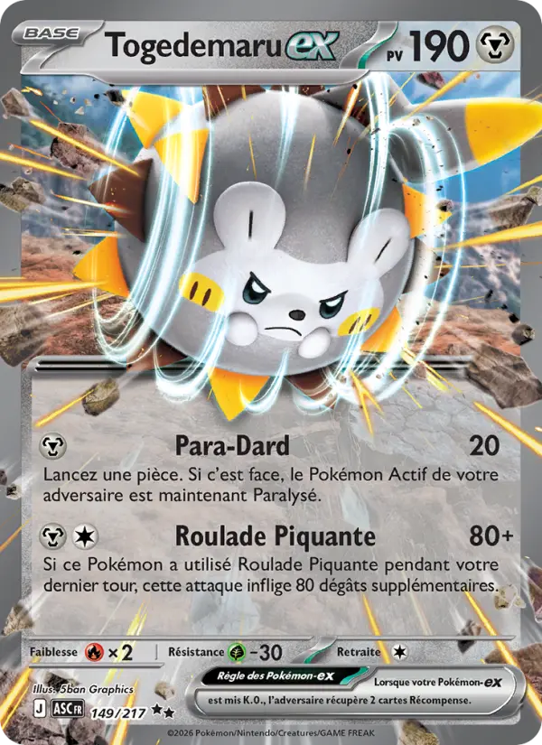 Carte Pokemon 149/217 Togedemaru-ex Holo | LorenZone