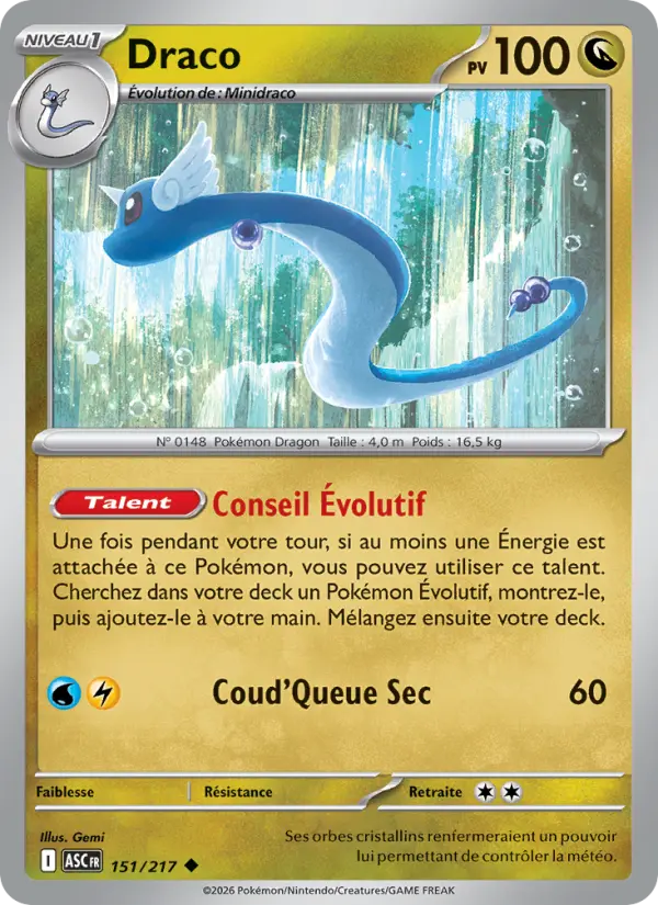 Carte Pokemon 151/217 Draco Reverse | LorenZone