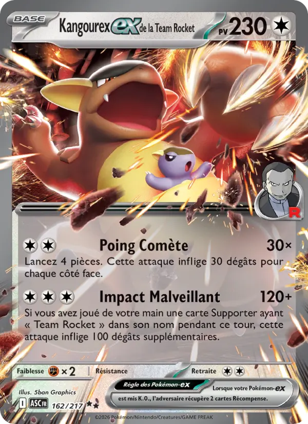 Carte Pokemon 162/217 Kangourex-ex de la Team Rocket Holo | LorenZone