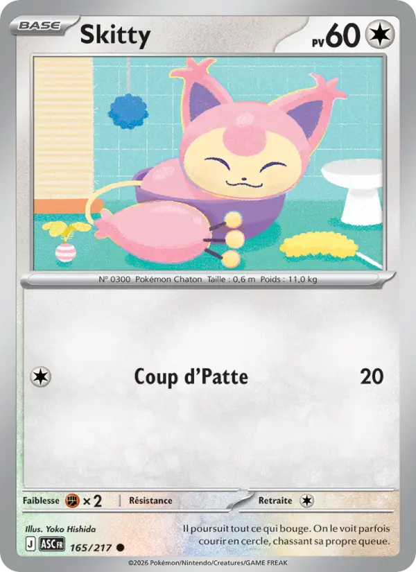 Carte Pokemon 165/217 Skitty Reverse | LorenZone