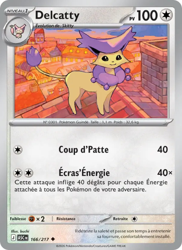Carte Pokemon 166/217 Delcatty Reverse | LorenZone