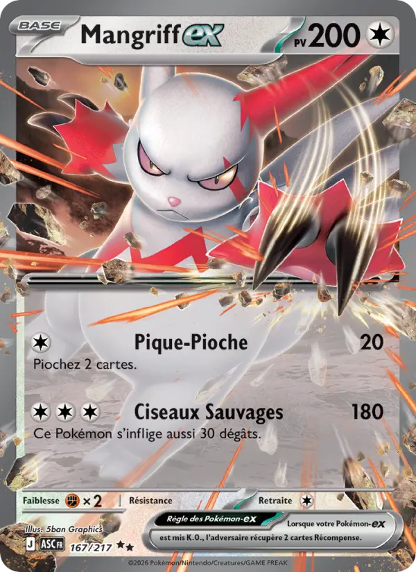 Carte Pokemon 167/217 Mangriff-ex Holo | LorenZone