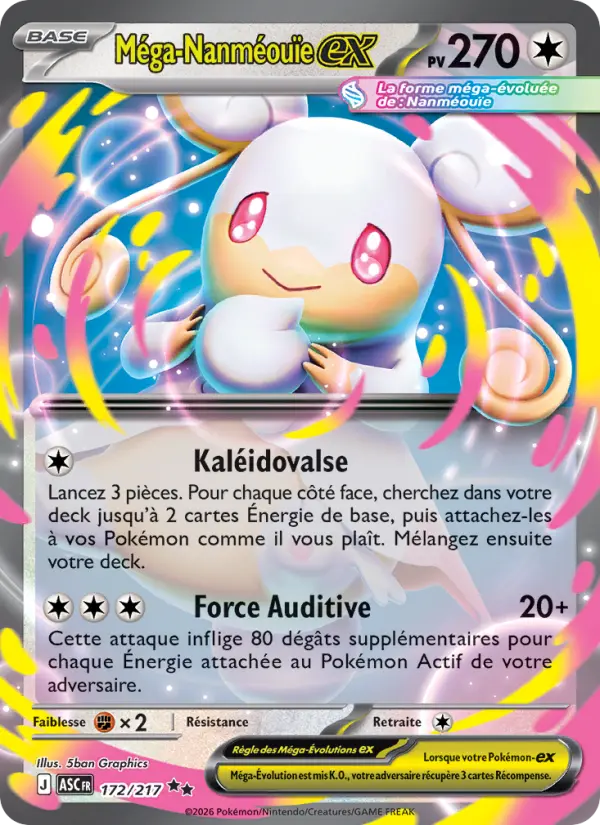 Carte Pokemon 172/217 Méga-Nanméouïe-ex Holo | LorenZone