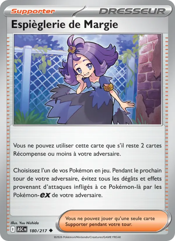 Carte Pokemon 180/217 Espièglerie de Margie Reverse | LorenZone
