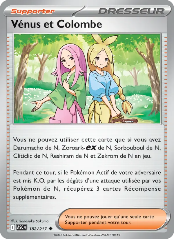 Carte Pokemon 182/217 Vénus et Colombe Reverse | LorenZone