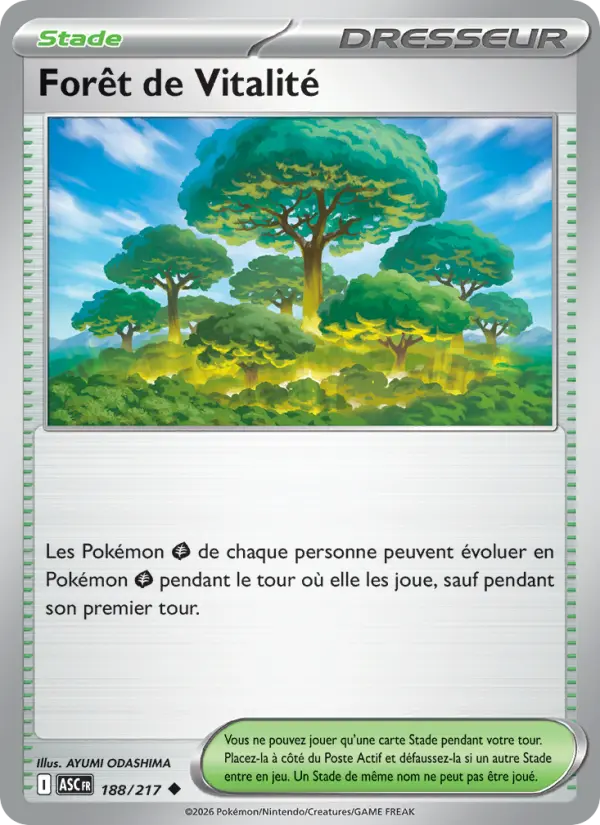 Carte Pokemon 188/217 Forêt de Vitalité Reverse | LorenZone