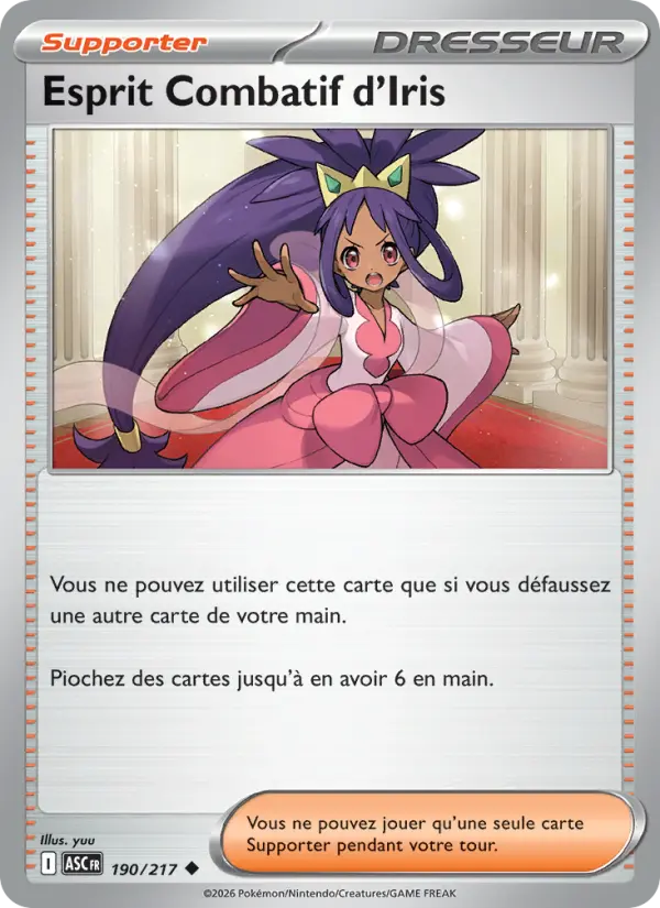 Carte Pokemon 190/217 Esprit Combatif d'Iris Reverse | LorenZone
