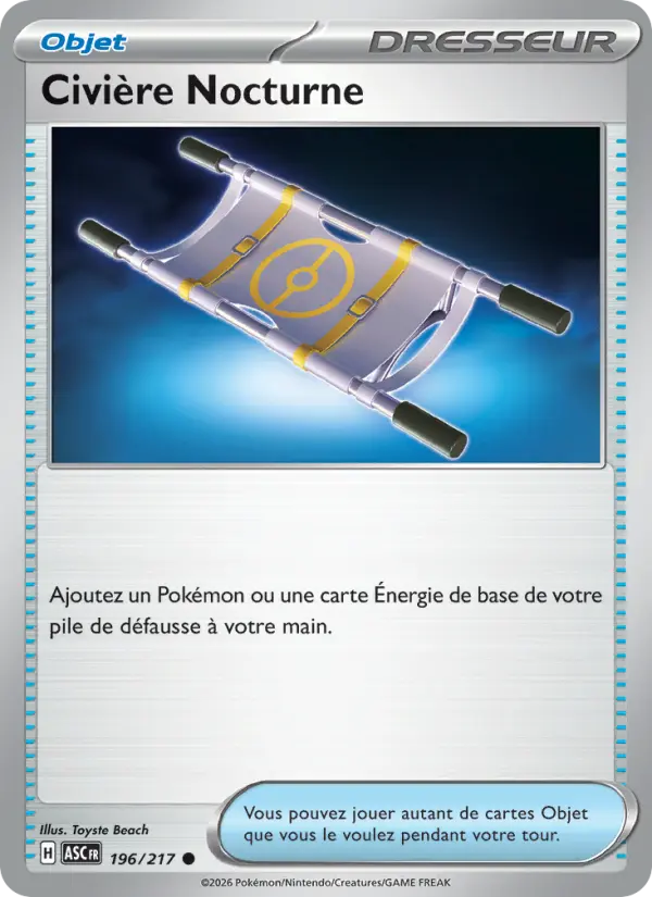 Carte Pokemon 196/217 Civière Nocturne Reverse | LorenZone