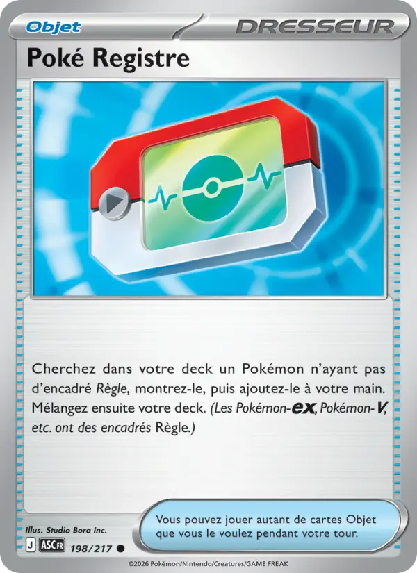 Carte Pokemon 198/217 Poké Registre Reverse | LorenZone