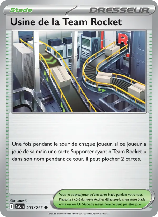 Carte Pokemon 203/217 Usine de la Team Rocket Reverse | LorenZone