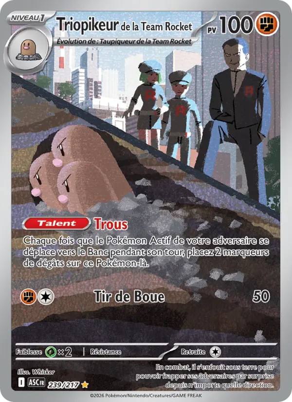 Carte Pokemon 239/217 Triopikeur de la Team Rocket Illustration Rare | LorenZone