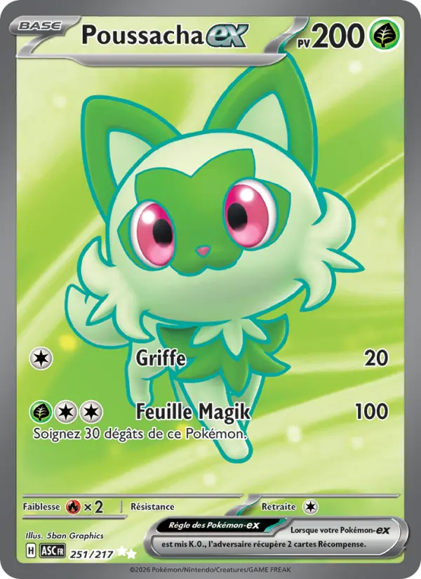 Carte Pokemon 251/217 Poussacha-ex Holo | LorenZone